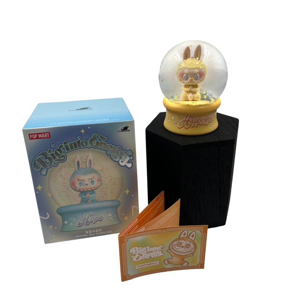 Pop Mart The Monsters Big Into Energy Happiness Labubu Crystal Ball Light Figure